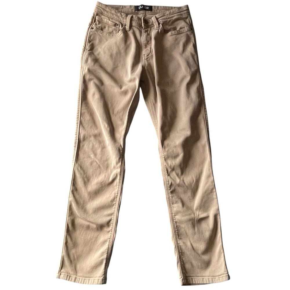 DU/ER Mens N2X Relaxed Taper 30x30 Tan Performance Khaki Pants Chino Gusset